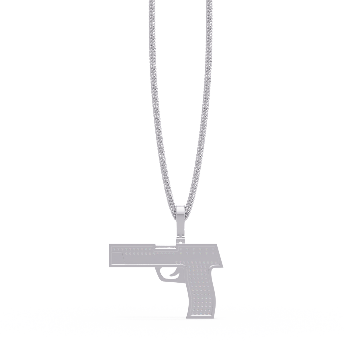 Iced Pistol Lab Grown Diamond Pendant Necklace - HIGHCARAT DIAMONDS