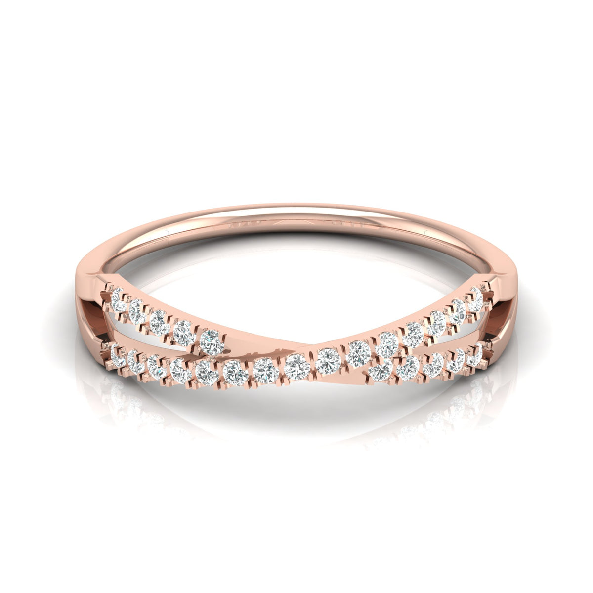 Infinity Inspired 0.16 CT Diamond Band Ring For Women's Timeless Beauty At Great Price - HIGHCARAT DIAMONDS