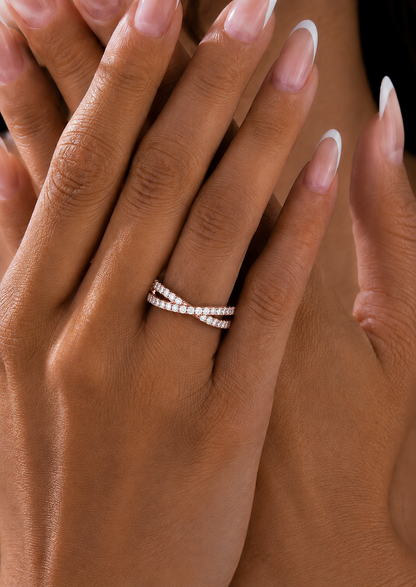 Infinity Inspired 0.16 CT Diamond Band Ring For Women's Timeless Beauty At Great Price - HIGHCARAT DIAMONDS
