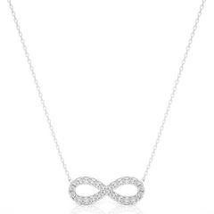 Infinity pendant necklace with round lab grown diamonds