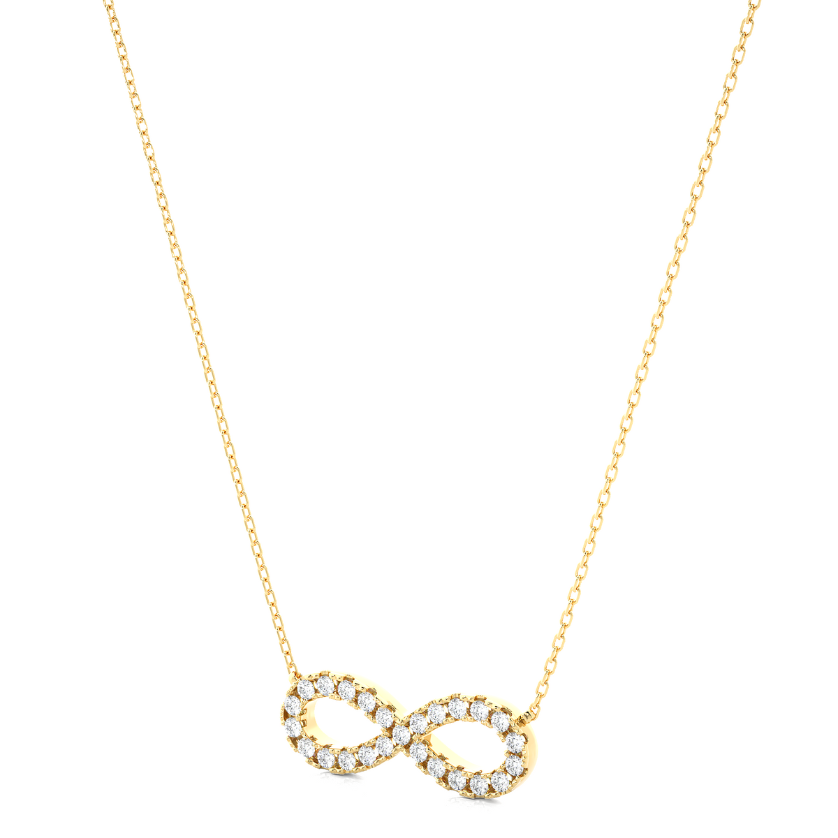 Infinity Diamond pendant In 14KT Gold Modern Round Pendant Necklace For Her - HIGHCARAT DIAMONDS