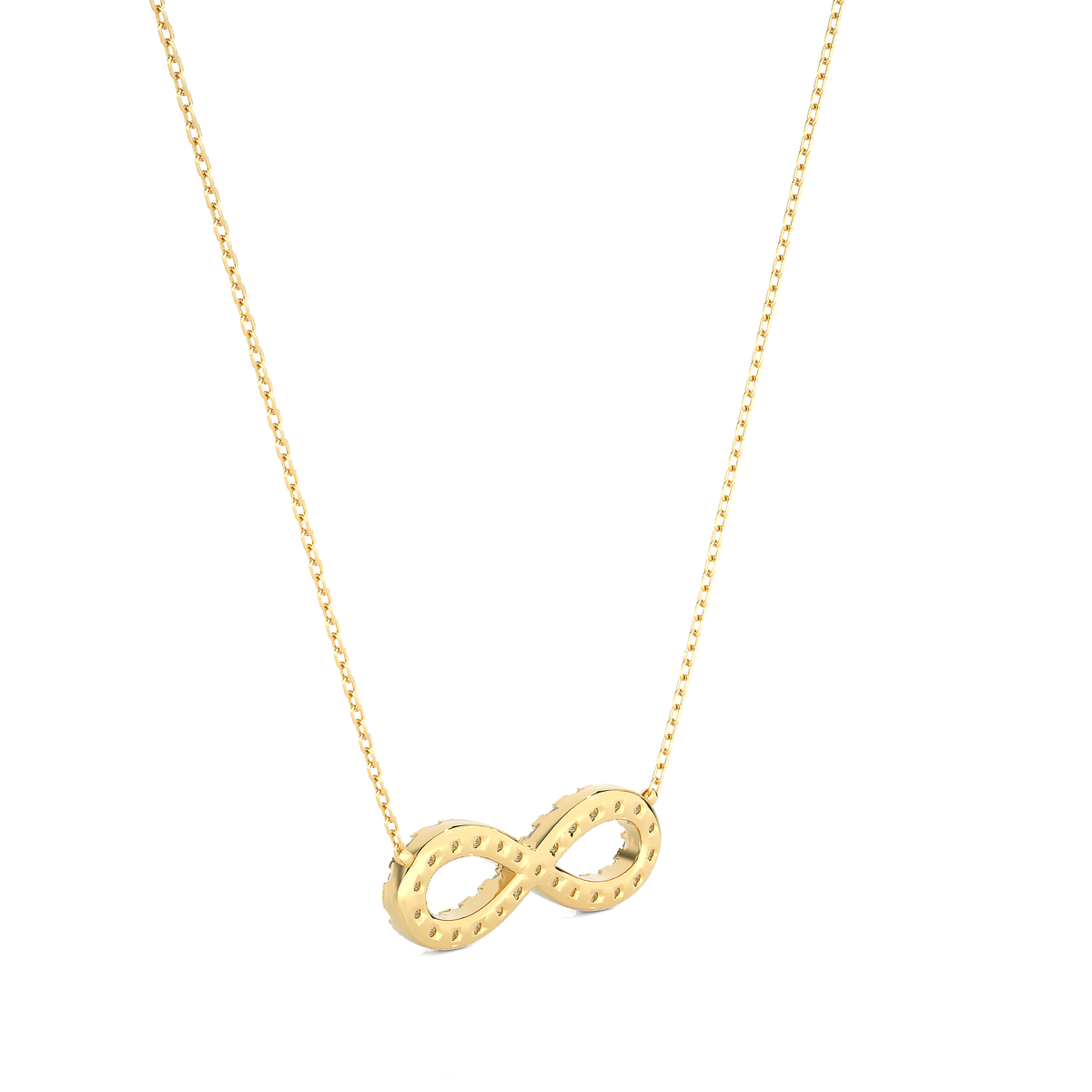 Infinity Diamond pendant In 14KT Gold Modern Round Pendant Necklace For Her - HIGHCARAT DIAMONDS