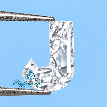 J alphabet shape fancy cut lab grown diamond