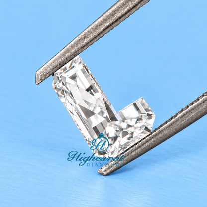 L letter shape fancy cut lab grown diamond