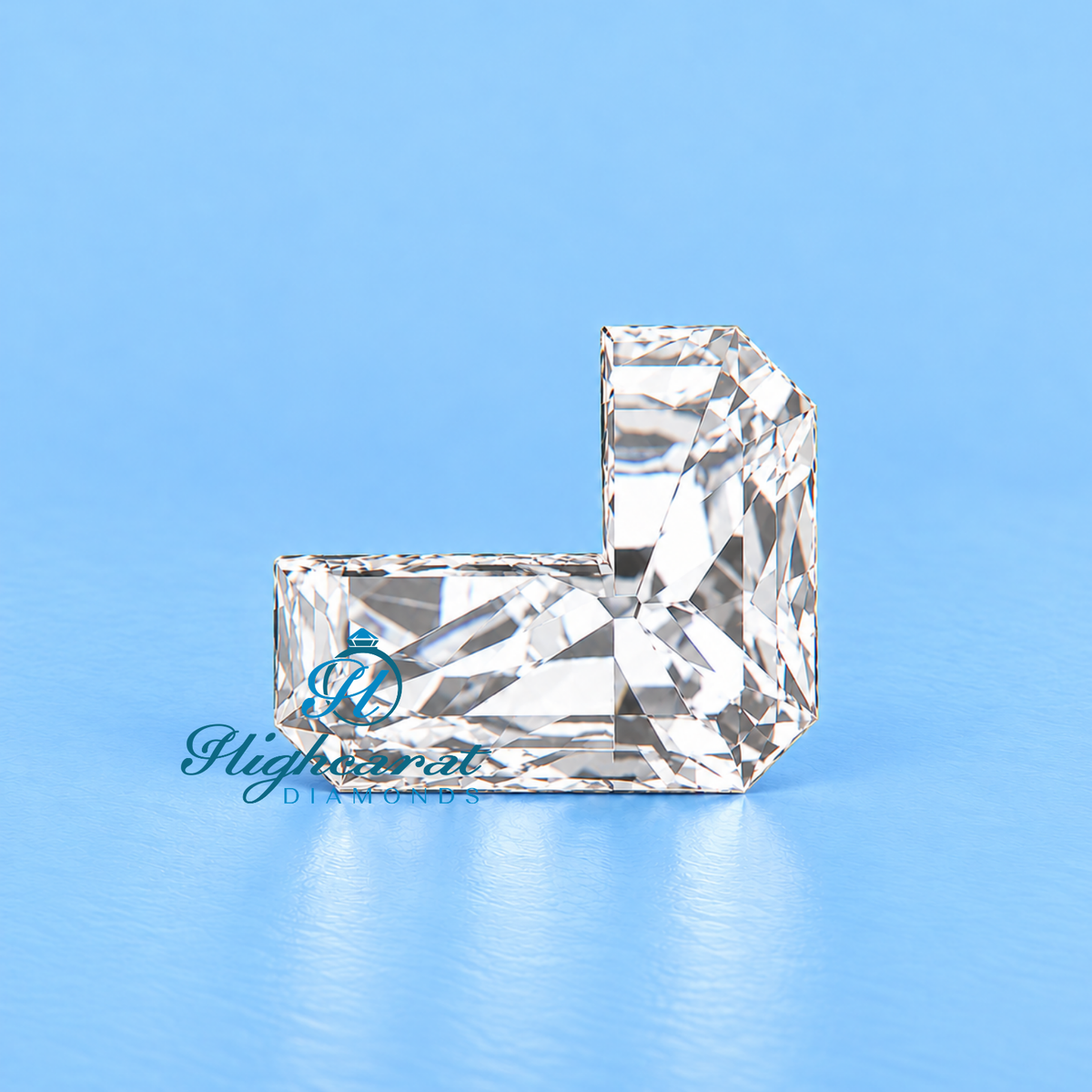 Detailed L shape lab grown diamond
