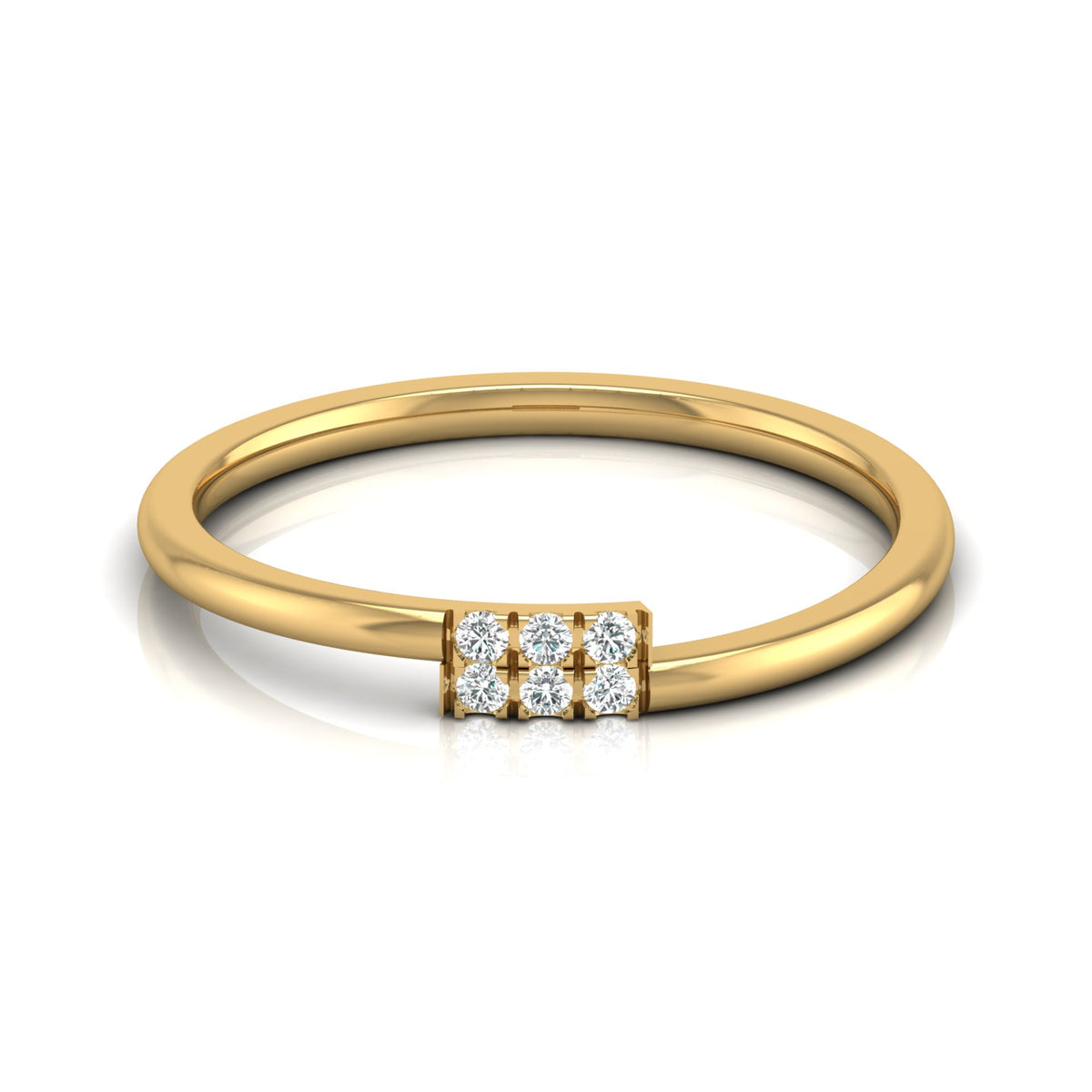 Lab-Grown 0.06 CT Colorless Diamond Ring Light Weight Round Design for Women - HIGHCARAT DIAMONDS