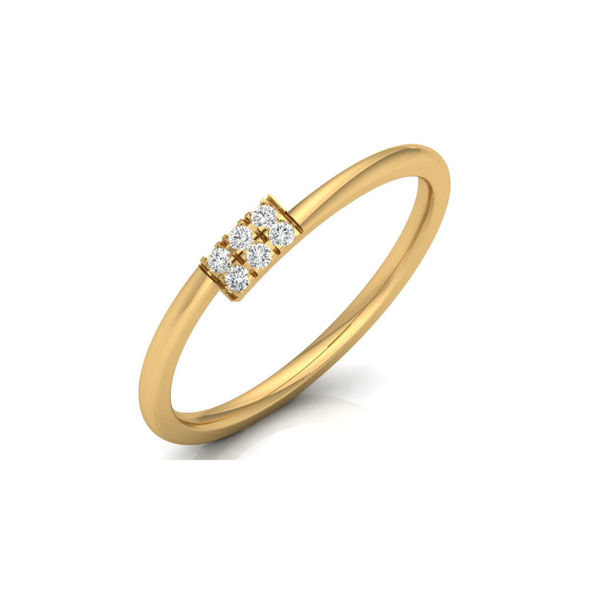 Lab-Grown 0.06 CT Colorless Diamond Ring Light Weight Round Design for Women - HIGHCARAT DIAMONDS
