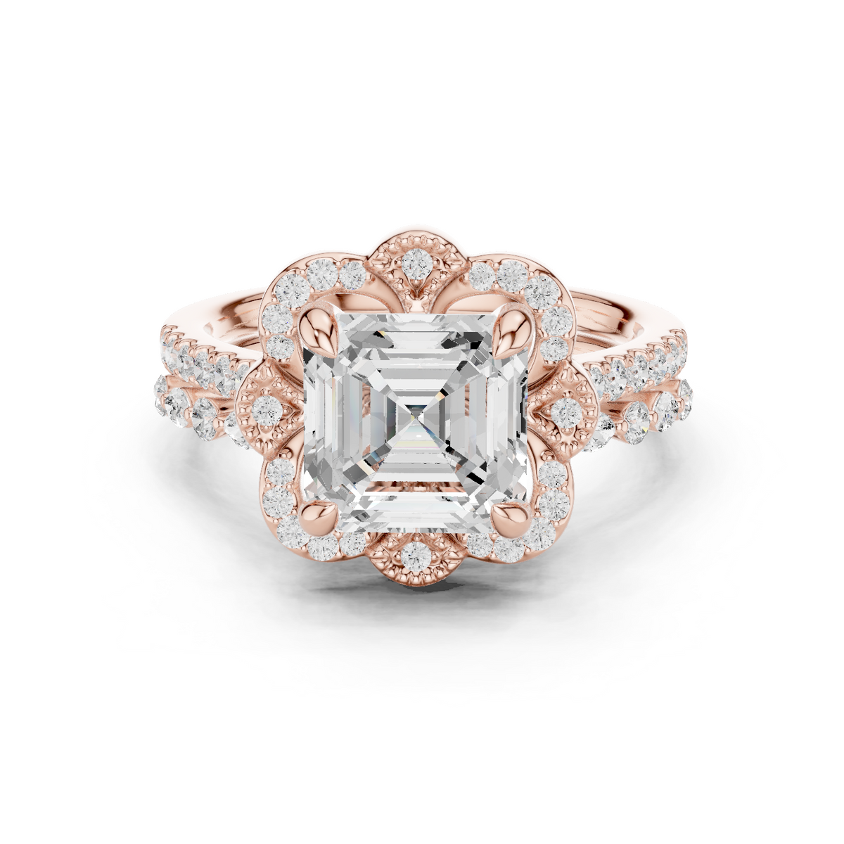 3.60 Ct Ascher, Marquise & Round Cut Lab grown Diamond New Stunning Fabulous  Engagement Ring For Her - HIGHCARAT DIAMONDS