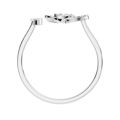 Marquise and Round Cut Diamond Butterfly Shape Unique Cluster Open Daily Wear Ring For Women's - HIGHCARAT DIAMONDS