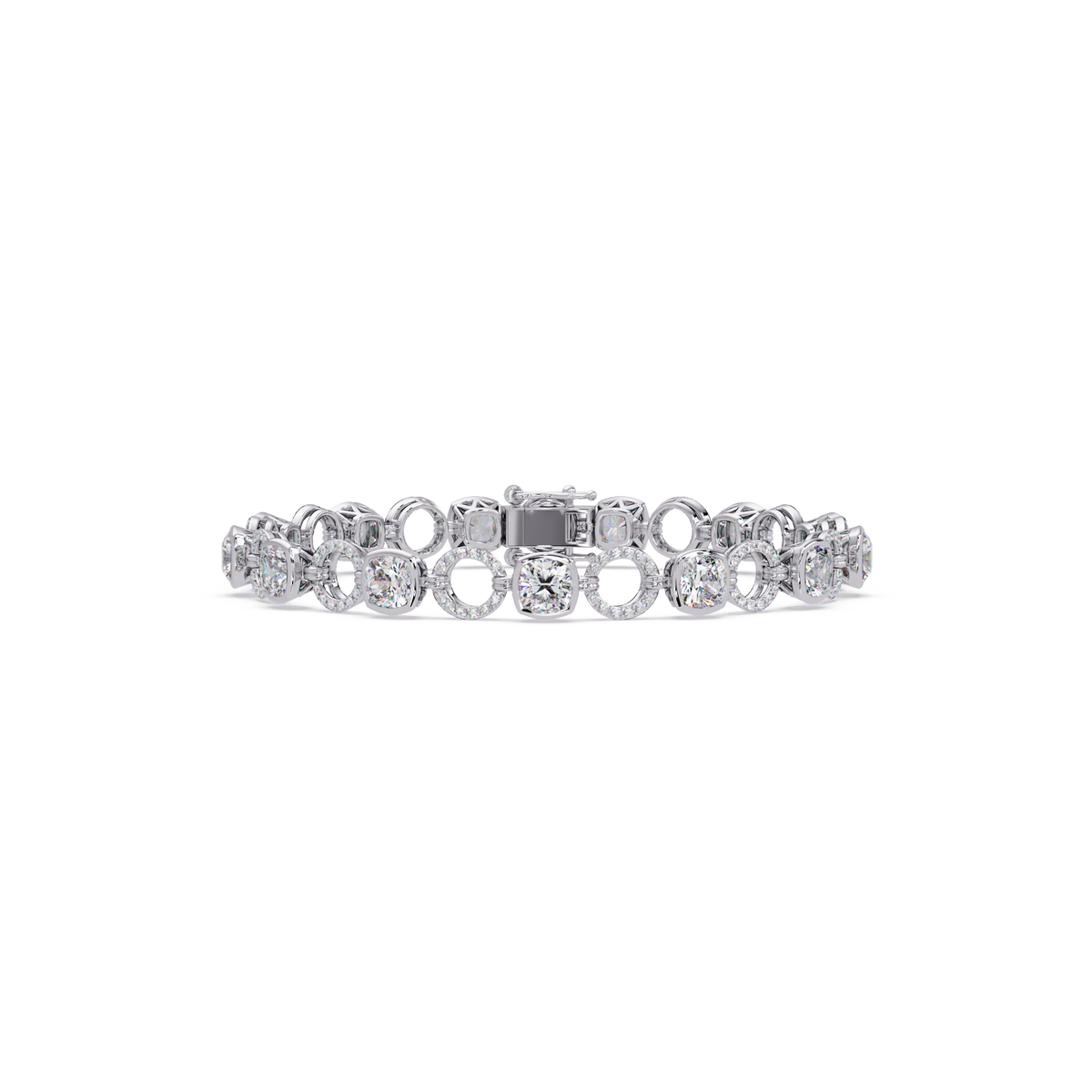 Lab Grown Cushion Cut Diamond Open Circle Bracelet - HIGHCARAT DIAMONDS