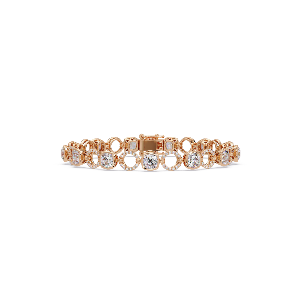 Lab Grown Cushion Cut Diamond Open Circle Bracelet - HIGHCARAT DIAMONDS