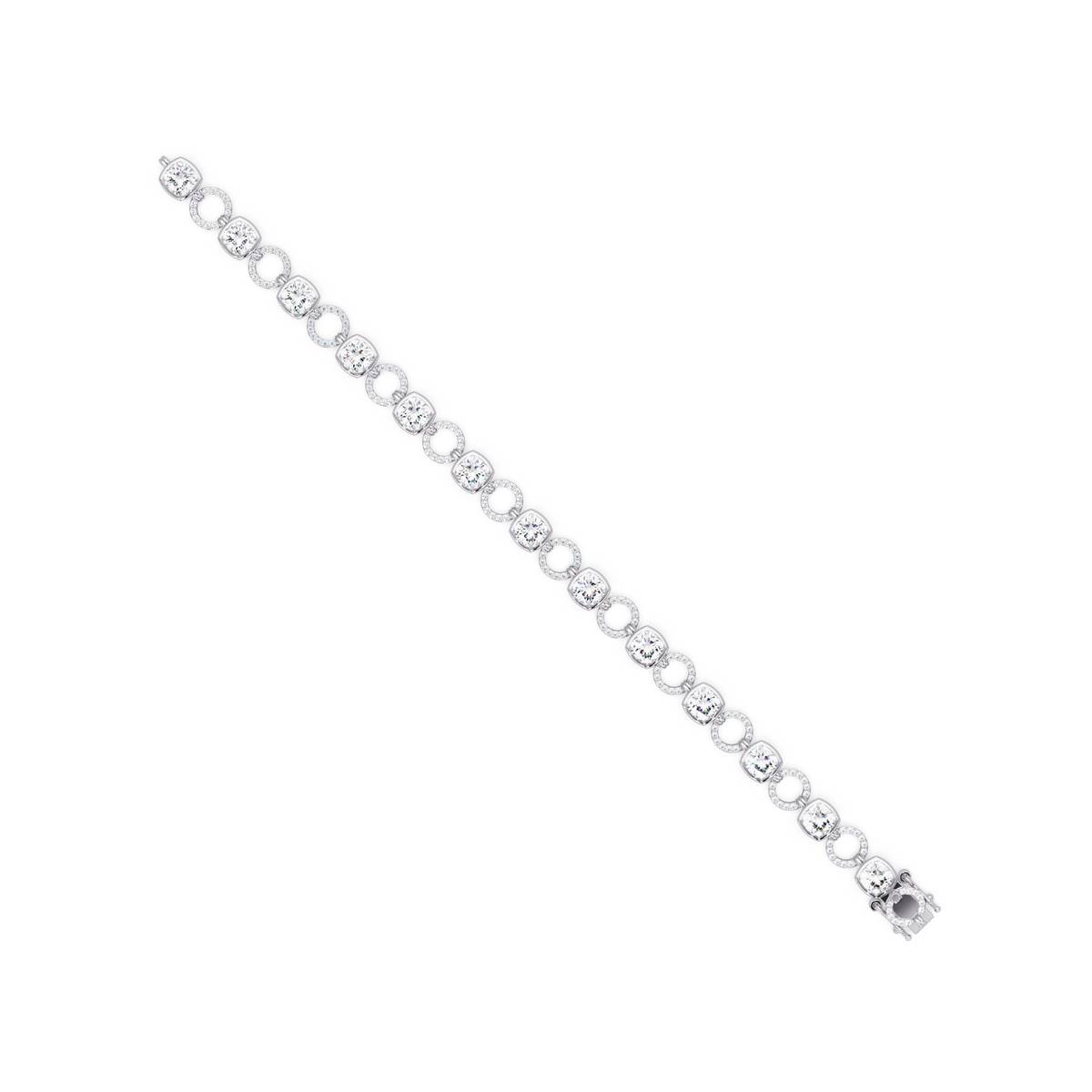 Lab Grown Cushion Cut Diamond Open Circle Bracelet - HIGHCARAT DIAMONDS