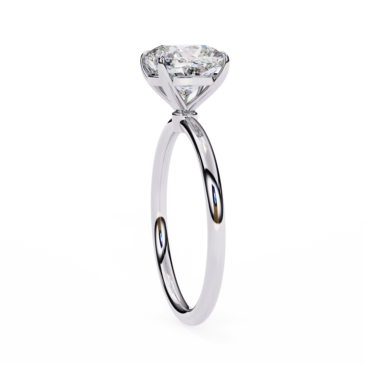 Lab Grown Cushion Cut Diamond Prong set Solitaire Ring - HIGHCARAT DIAMONDS
