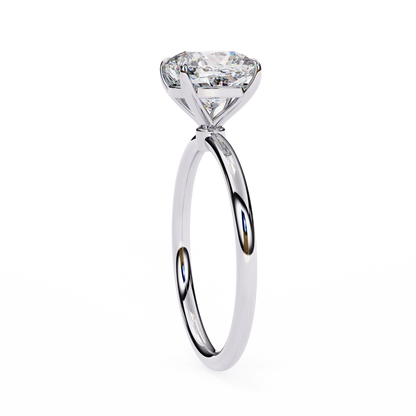 Lab Grown Cushion Cut Diamond Prong set Solitaire Ring - HIGHCARAT DIAMONDS