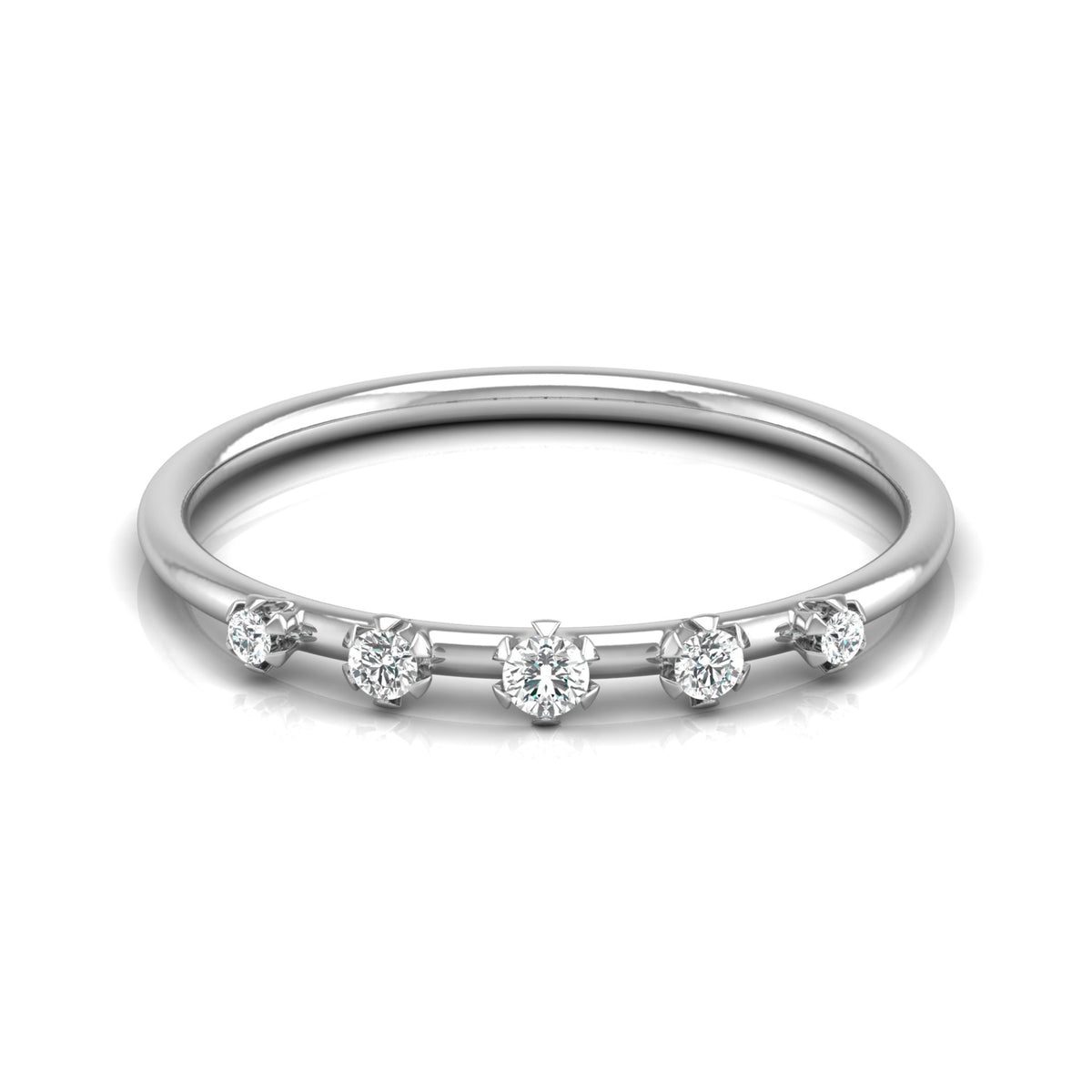 Lab Grown Diamond Band Ring In 14kt Solid Gold Comfort Fit Round Stone Design - HIGHCARAT DIAMONDS