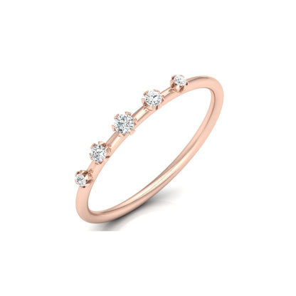 Lab Grown Diamond Band Ring In 14kt Solid Gold Comfort Fit Round Stone Design - HIGHCARAT DIAMONDS