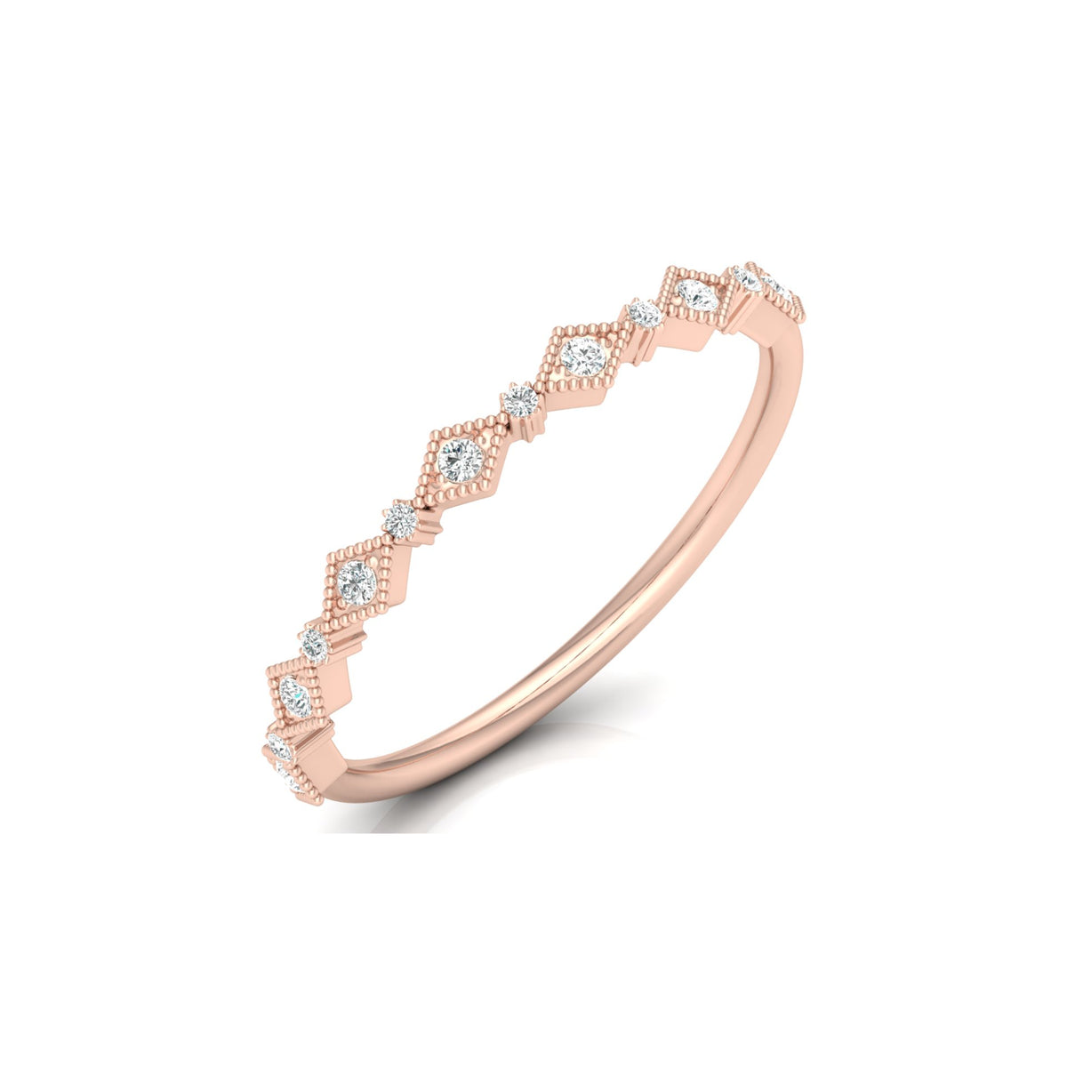 Lab Grown Diamond Eternity Wedding Band In 14K Solid Gold Round Cut Vintage Ring for Women's - HIGHCARAT DIAMONDS