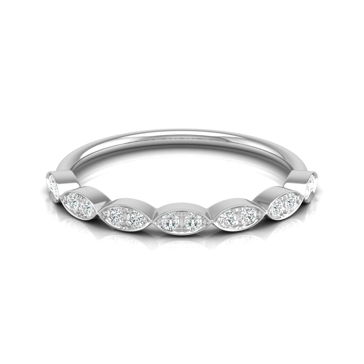 Lab-grown Diamond Half Eternity Wedding Set Ring Bridal Jewelry Gift - HIGHCARAT DIAMONDS