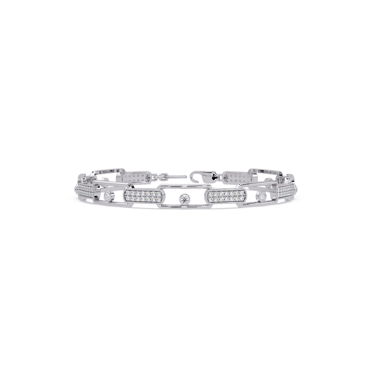 Lab Grown Diamond Link Modern Bracelet for Men - HIGHCARAT DIAMONDS