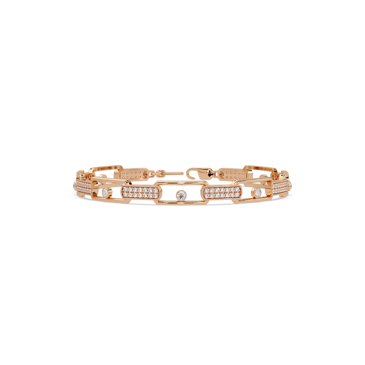 Lab Grown Diamond Link Modern Bracelet for Men - HIGHCARAT DIAMONDS