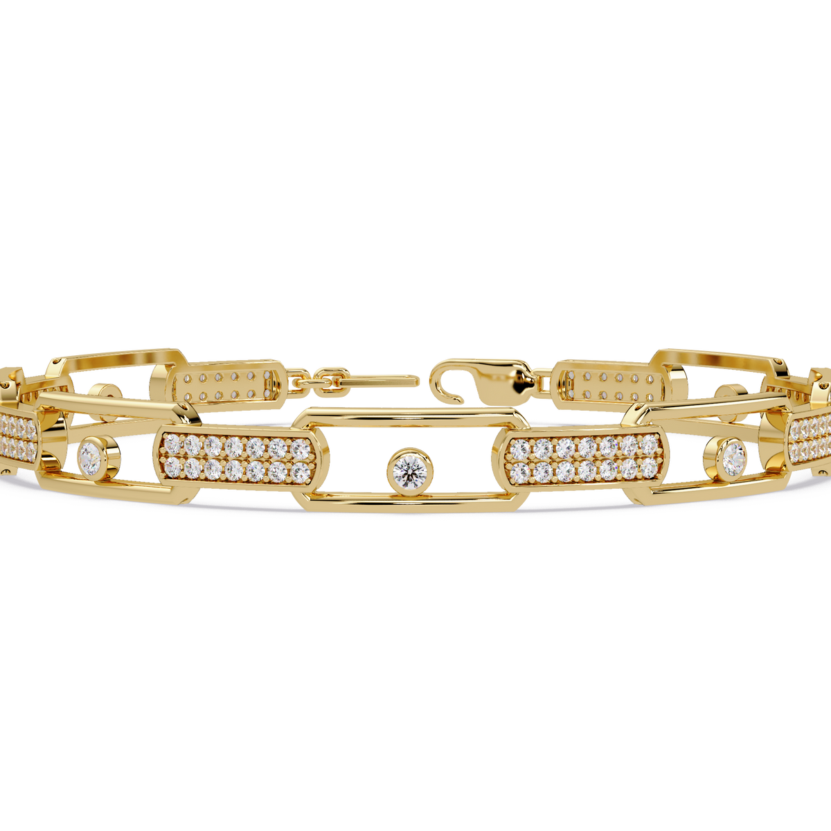 Lab Grown Diamond Link Modern Bracelet for Men - HIGHCARAT DIAMONDS