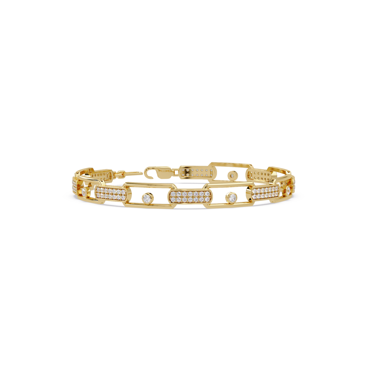 Lab Grown Diamond Link Modern Bracelet for Men - HIGHCARAT DIAMONDS