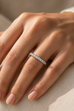 Labgrown Diamond Eternity Band Ring in 14K Solid Gold With Classic U-Prong Setting - HIGHCARAT DIAMONDS