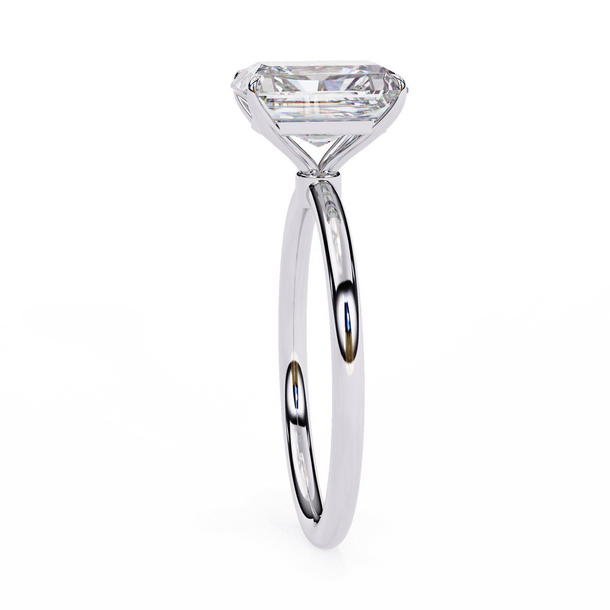 Lab Grown Emerald Cut Diamond Solitaire Engagement Ring - HIGHCARAT DIAMONDS