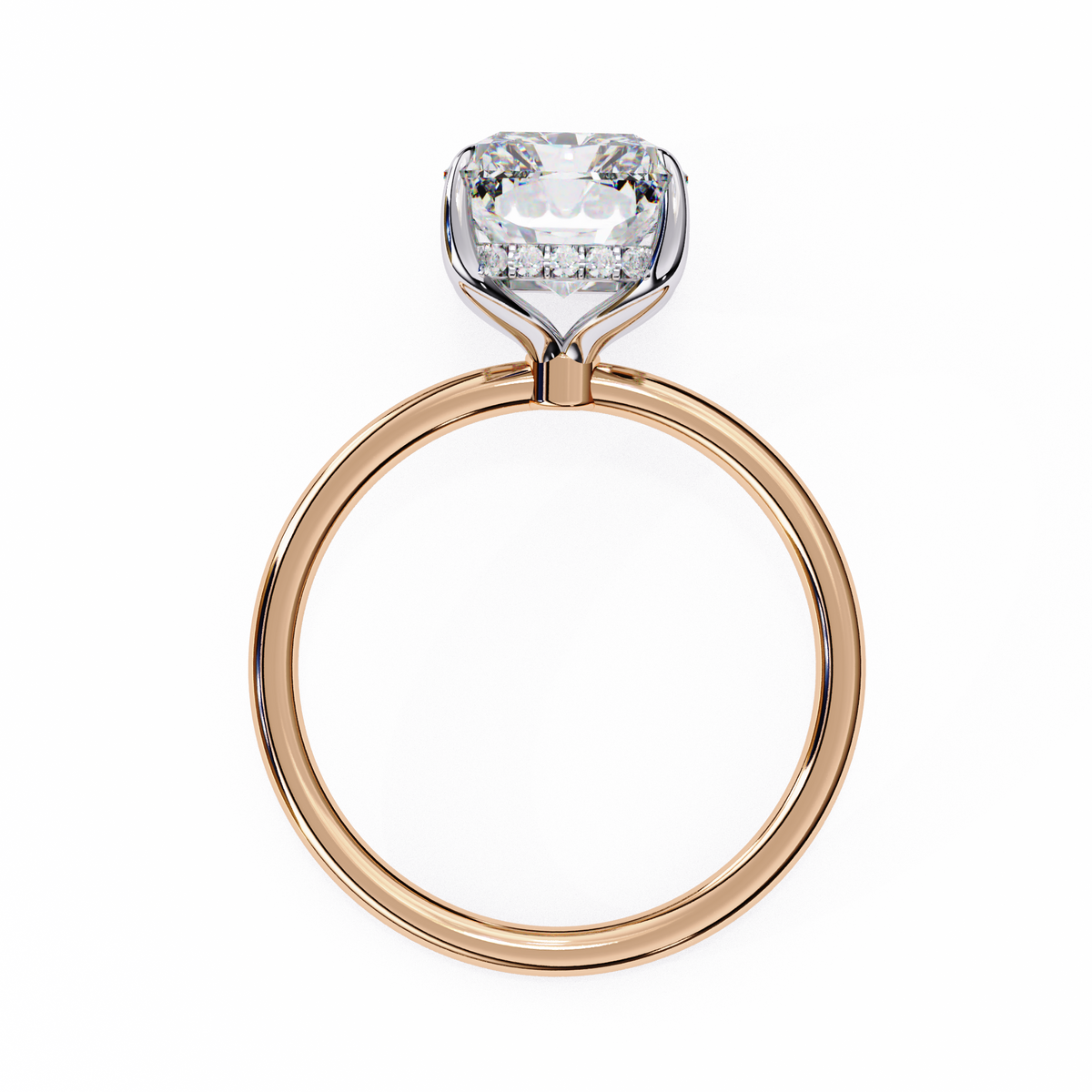 Emerald shape diamond ring with classic single stone setting