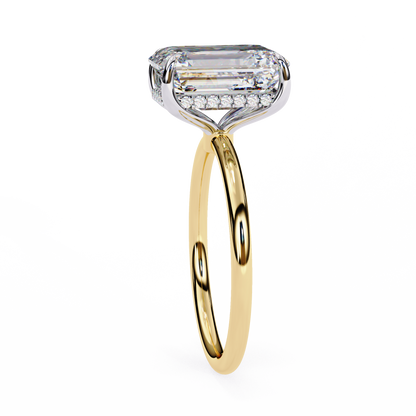 Lab Grown Emerald Cut Diamond Solitaire Ring - HIGHCARAT DIAMONDS