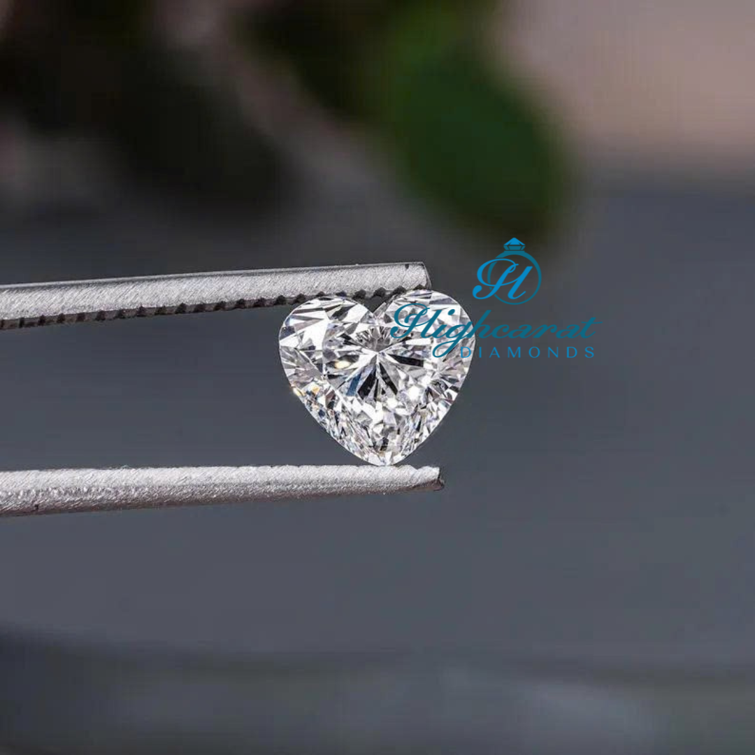 Certified Heart Shape Lab Grown Diamond with defined curves and polished finish