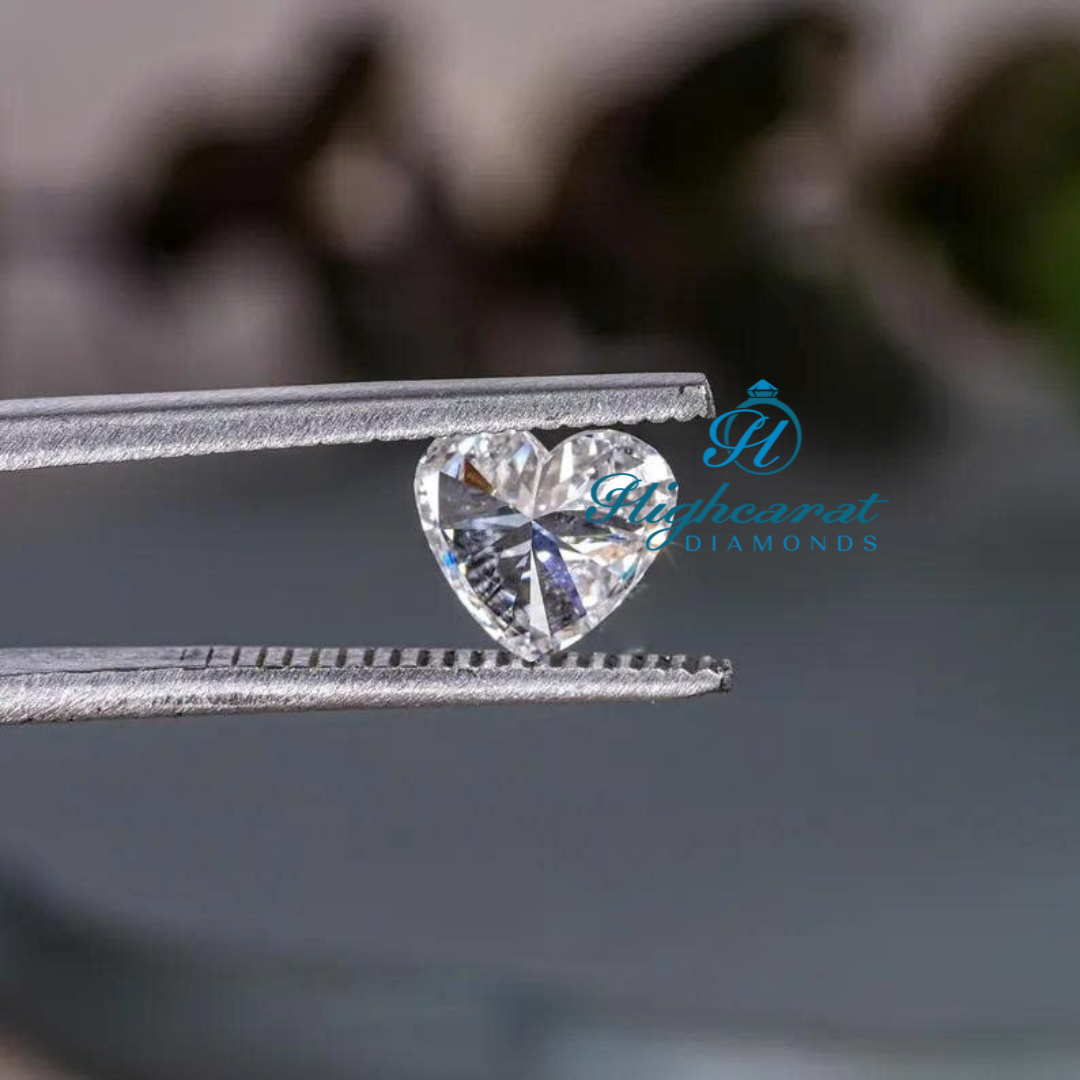 Loose Heart Shaped Diamond showcasing precision faceting and clear brilliance