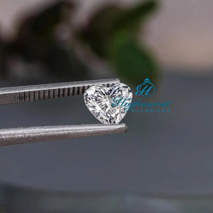 Precision Cut Heart Shape Diamond featuring symmetrical design and reflective facets