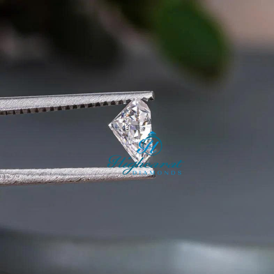 High Clarity Heart Shaped Lab Grown Diamond with clean contours and bright light performance