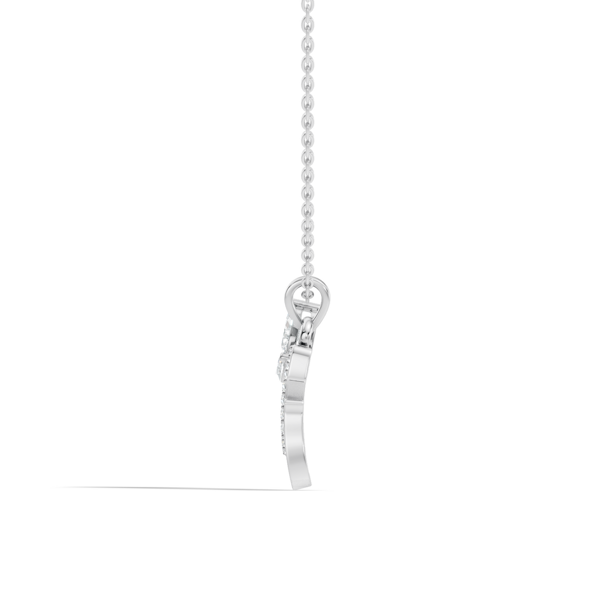 14K Solid Gold Marquise and Round Cut Diamond G Alphabet Pendant For Her - HIGHCARAT DIAMONDS