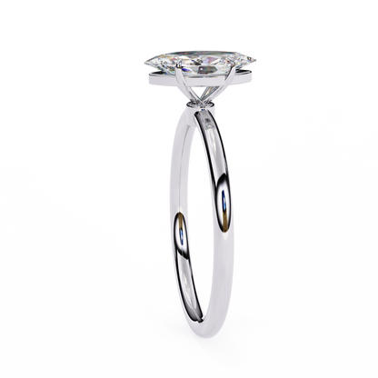 Lab Grown Marquise Cut Diamond prong set Solitaire Ring - HIGHCARAT DIAMONDS