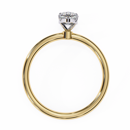 Minimal marquise lab diamond engagement ring with single stone setting