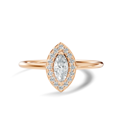 Lab Grown Marquise Diamond Halo Solitaire Ring - HIGHCARAT DIAMONDS