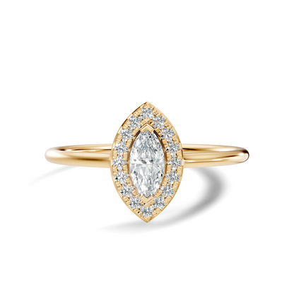 Lab Grown Marquise Diamond Halo Solitaire Ring - HIGHCARAT DIAMONDS