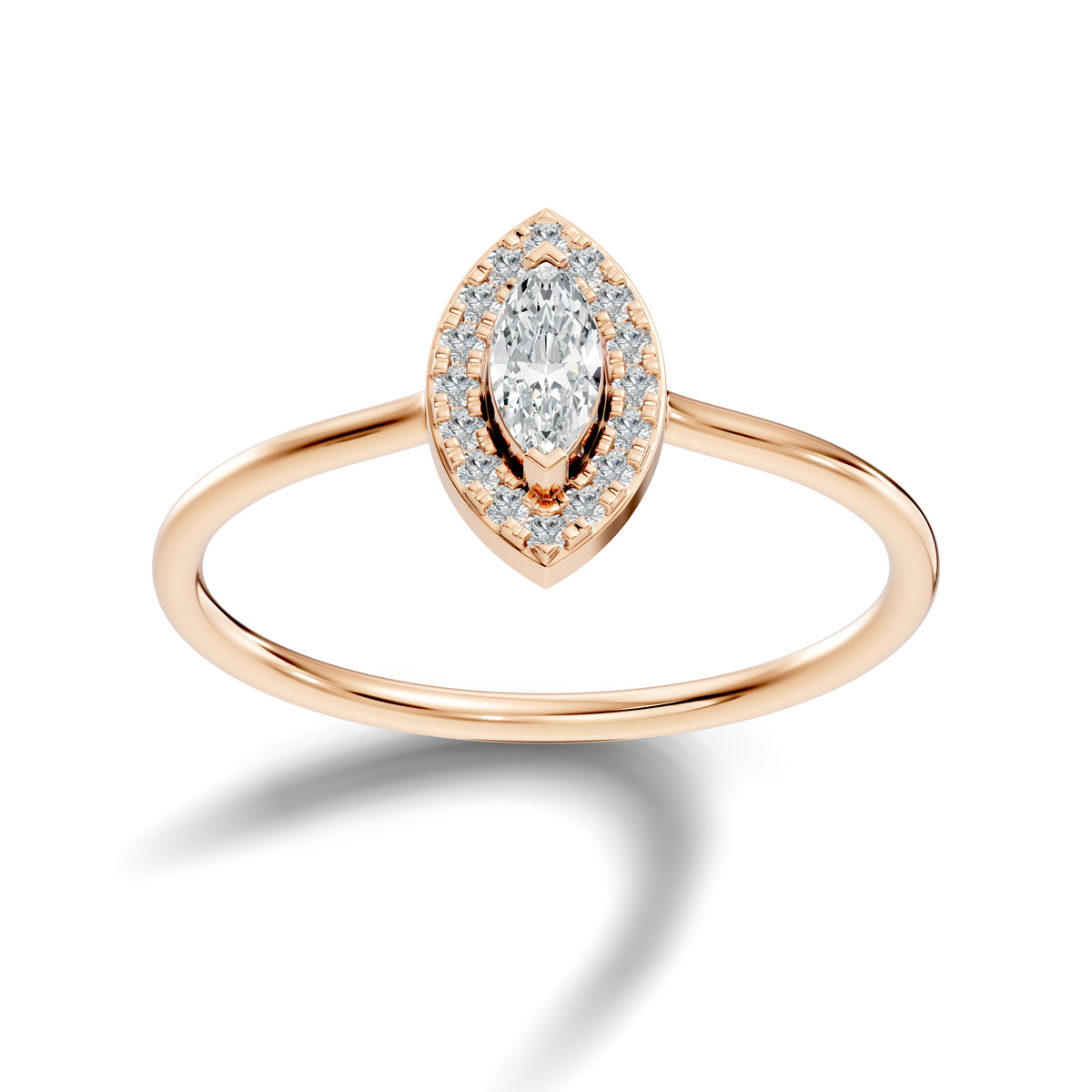 Lab Grown Marquise Diamond Halo Solitaire Ring - HIGHCARAT DIAMONDS