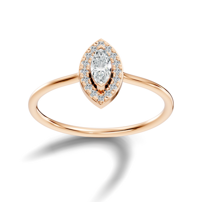 Lab Grown Marquise Diamond Halo Solitaire Ring - HIGHCARAT DIAMONDS