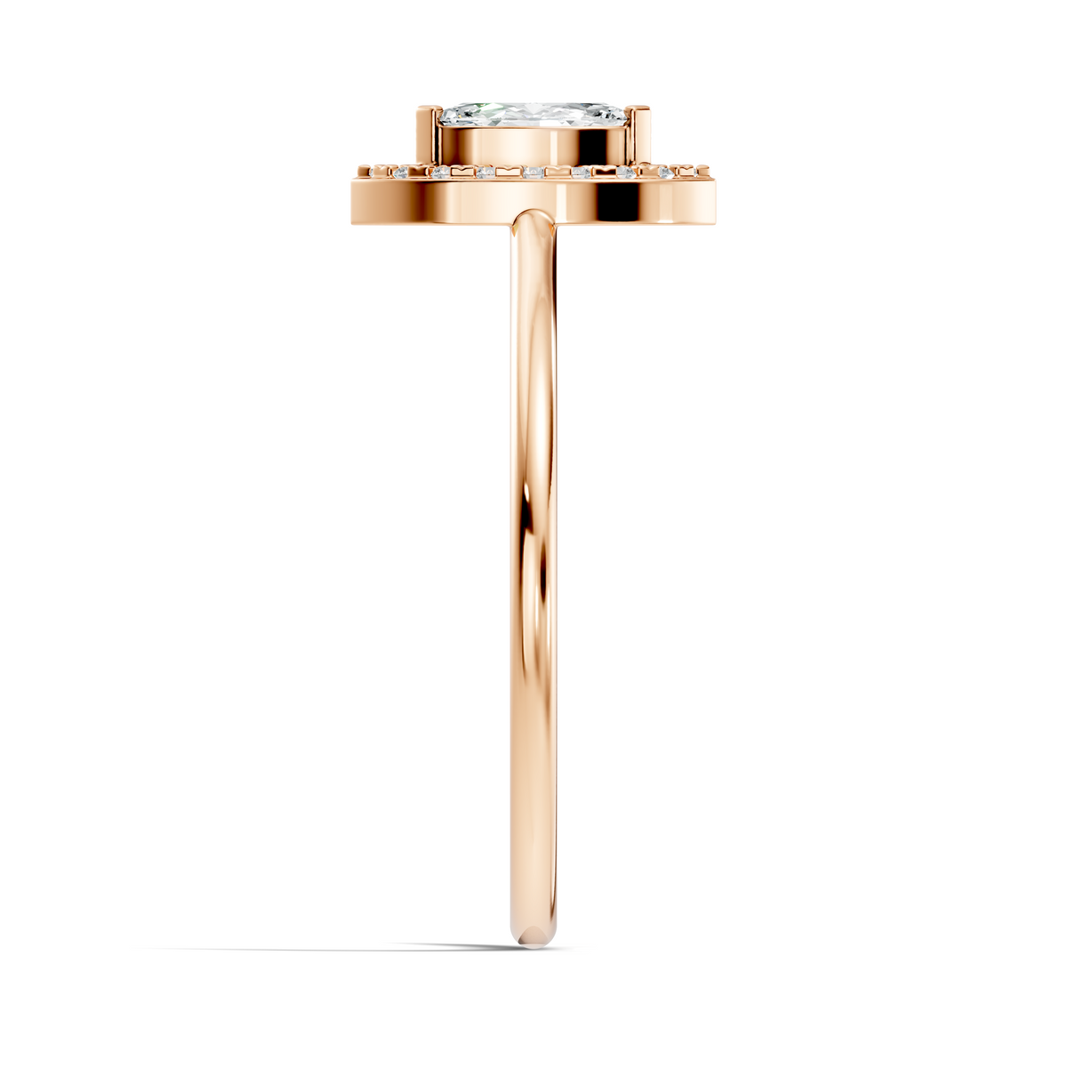 Lab Grown Marquise Diamond Halo Solitaire Ring - HIGHCARAT DIAMONDS