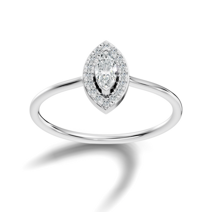 Lab Grown Marquise Diamond Halo Solitaire Ring - HIGHCARAT DIAMONDS