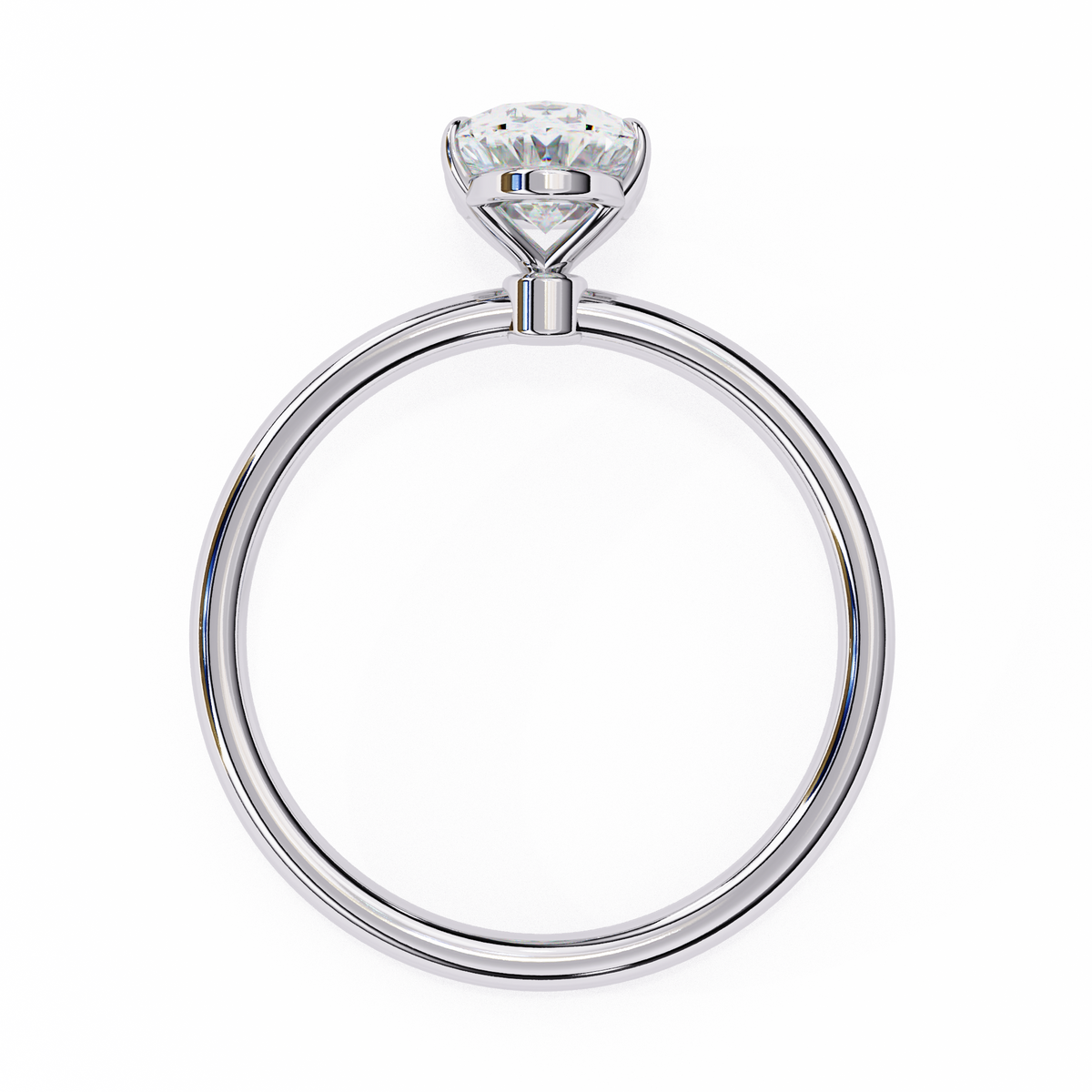 Oval shape diamond ring with classic solitaire setting