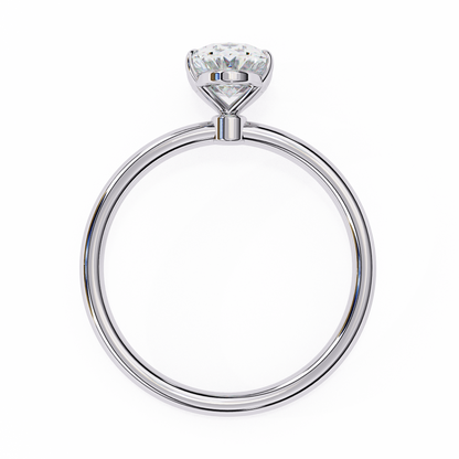 Oval shape diamond ring with classic solitaire setting