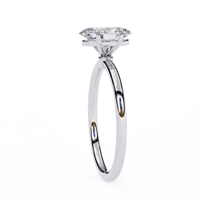 Minimal oval cut lab grown diamond ring with single stone design