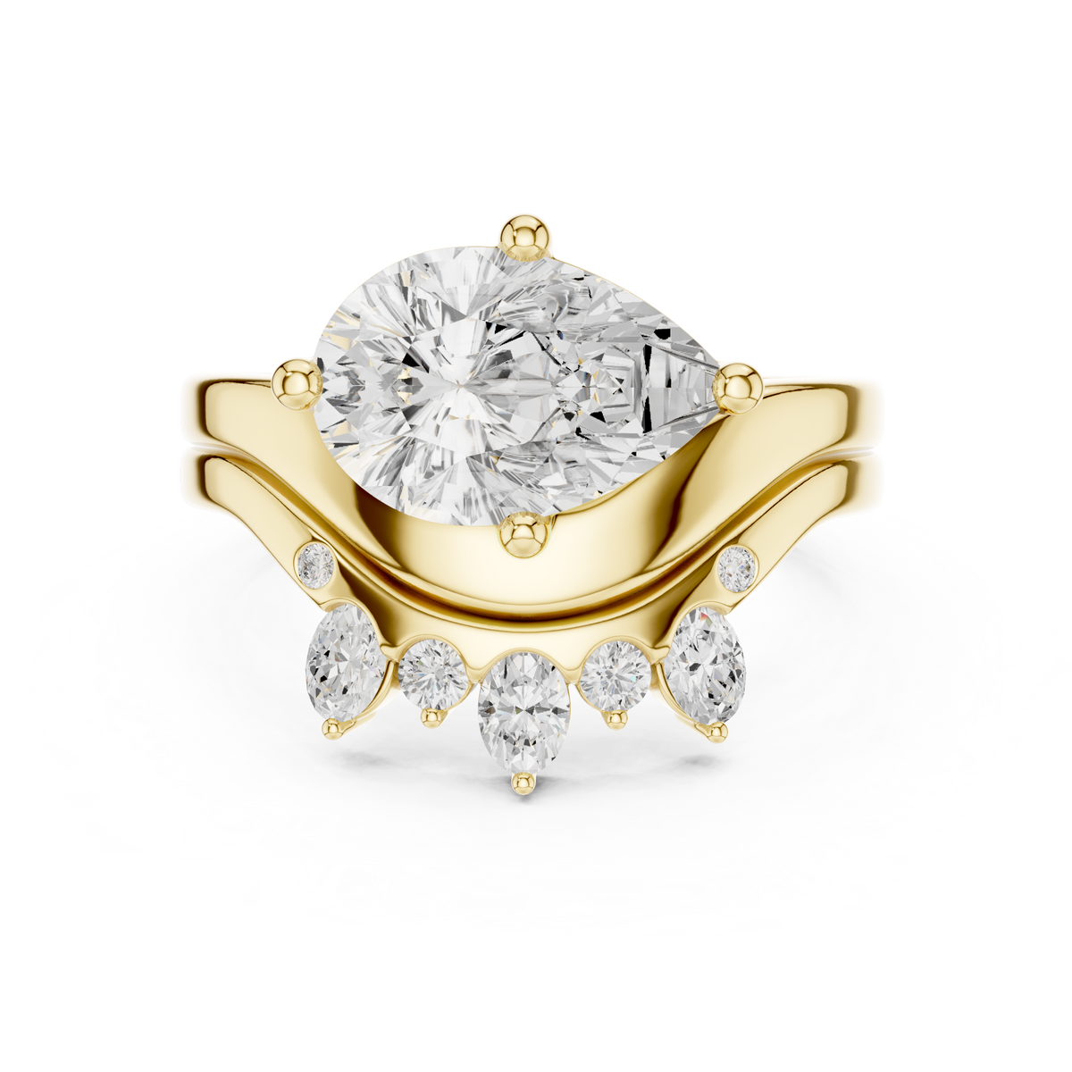 Pear, Oval & Round Cut Lab Grown Diamond Ethically Dainty Elegance Diamond Ring for Women Anniversary Gift - HIGHCARAT DIAMONDS