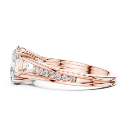 2.30Ct Oval and Round Cut High Quality Lab Grown Diamond Antique Minimalist Dainty Hand Crafted Bridal Ring For Her - HIGHCARAT DIAMONDS