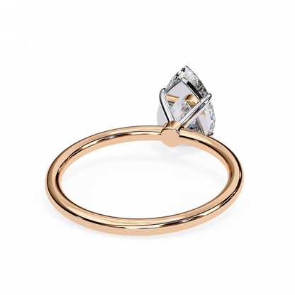 Pear shape diamond engagement ring with classic solitaire setting