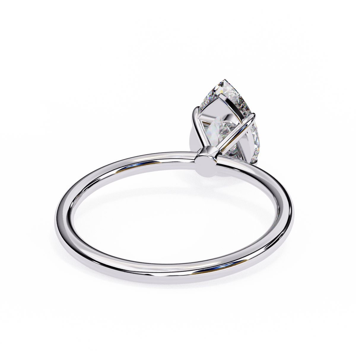 Lab Grown Pear Cut Diamond Solitaire Engagement Ring - HIGHCARAT DIAMONDS